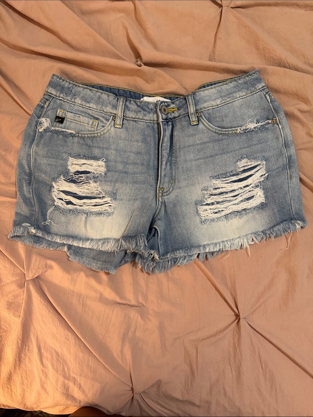 KanCan Light Blue Distressed Denim Cutoff Shorts